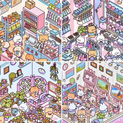 Sticker 3D Diorama Stores