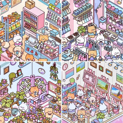 Sticker 3D Diorama Stores