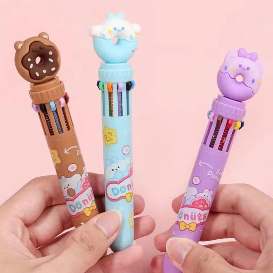 Pen  Donut Animal 8 Colors Ball Pen