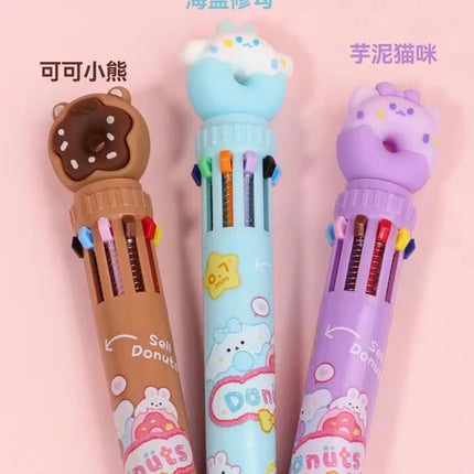 Pen Donut Animal 8 Colors Ball Pen