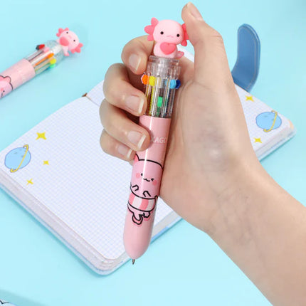 Pen Axolotl 10 Colors Ball Pen