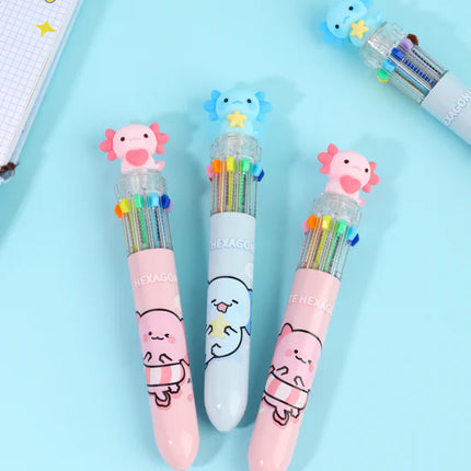 Pen Axolotl 10 Colors Ball Pen