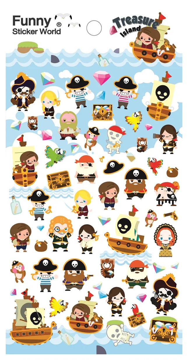 Sticker Treasure Island Pirate