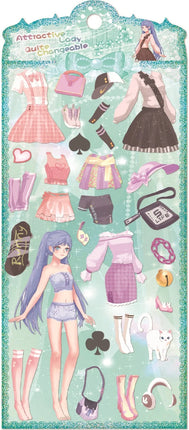 Sticker Dress Up Purple Hair