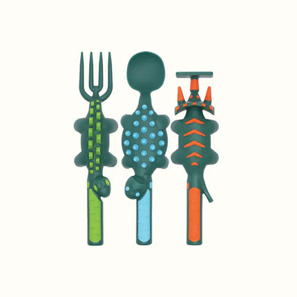 Dinosaur Utensil Clamshell Set w/ 3 Utensils