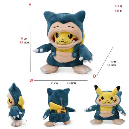 PM Plush Pikachu Cosplay Snorlax 22cm