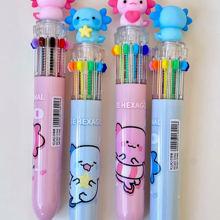 Pen Axolotl 10 Colors Ball Pen