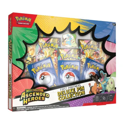 PM Mega Evolution 02.5  Ascended Heroes- First Partners Deluxe Pin Collection  Case