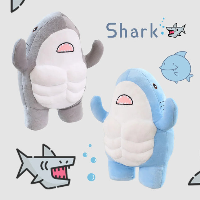 Muscle Shark Plush Grey 35cm