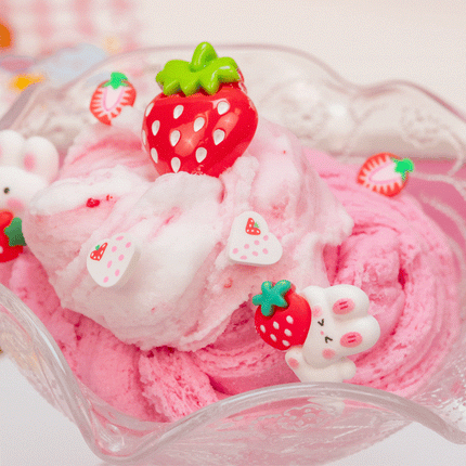 Straw-Bunny Sponge Cake Cloud Creme Slime