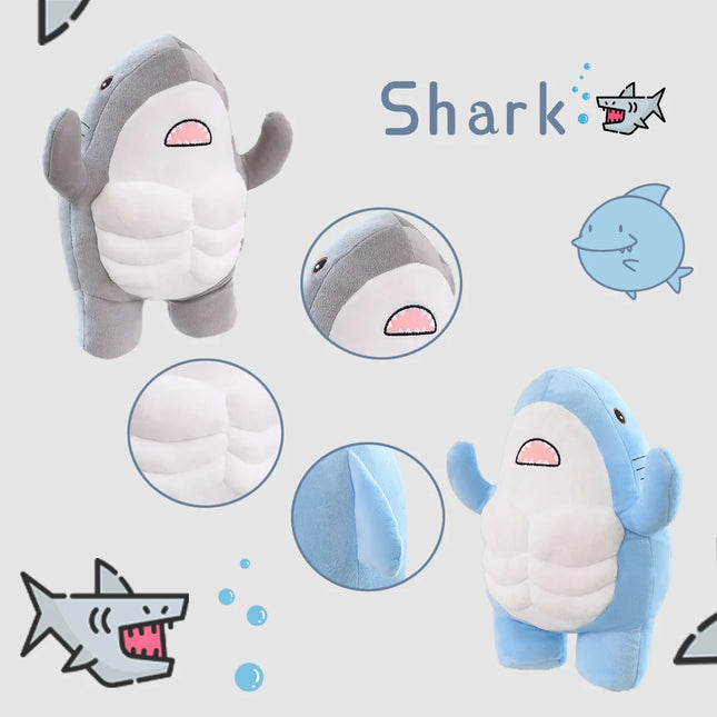 Muscle Shark Plush Grey 35cm